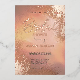 Invitación Con Relieve Metalizado Naranja hombre lavado cósmico ducha espuma