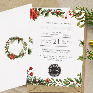 Invitación Con Relieve Metalizado Navidad Festiva de Negocios Fiesta de Navidad Plat