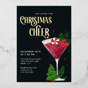 Invitación Con Relieve Metalizado Navidades animan fiesta de feriado con oro real