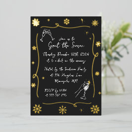 Invitación Con Relieve Metalizado Navidades caprichosos Fiesta de cócteles de invier