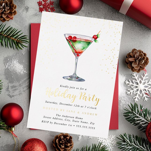 Invitación Con Relieve Metalizado Navidades celebran fiesta navideña (Subido por el creador)