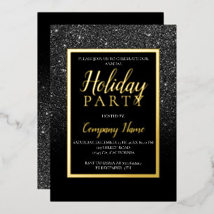 Invitación Con Relieve Metalizado Navidades corporativos de negocios de oro de purpu