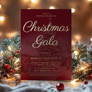 Invitación Con Relieve Metalizado Navidades corporativos de Relieve metalizado dorad