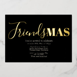Invitación Con Relieve Metalizado Navidades de Black Gold Friendmas