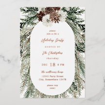 Navidades de Flores Blancas y Árboles de Pino en I