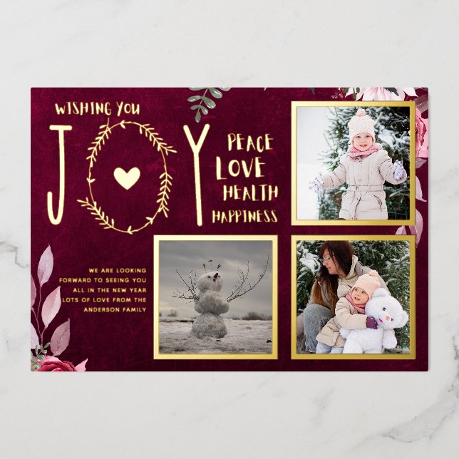 Invitación Con Relieve Metalizado NAVIDADES DE FOTO DE Relieve metalizado VACACIONES (Anverso)