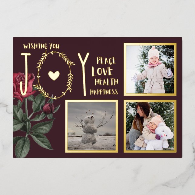 Invitación Con Relieve Metalizado NAVIDADES DE FOTO DE Relieve metalizado VACACIONES (Anverso)