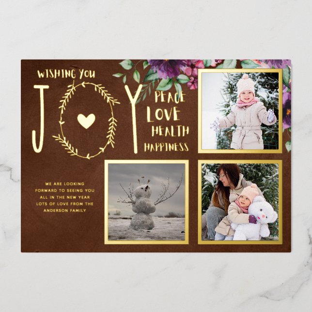 Invitación Con Relieve Metalizado NAVIDADES DE FOTO DE Relieve metalizado VACACIONES (Anverso)