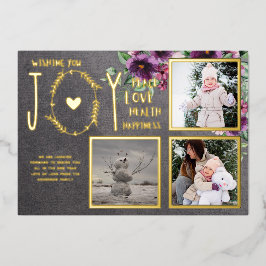 Invitación Con Relieve Metalizado NAVIDADES DE FOTO DE Relieve metalizado VACACIONES