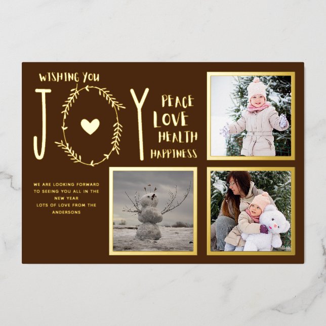 Invitación Con Relieve Metalizado NAVIDADES DE FOTO DE Relieve metalizado VACACIONES (Anverso)