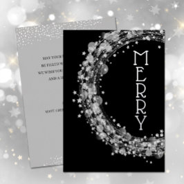 Invitación Con Relieve Metalizado Navidades de Silver Stars