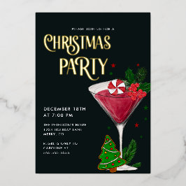 Invitación Con Relieve Metalizado Navidades Fiesta Real Gold