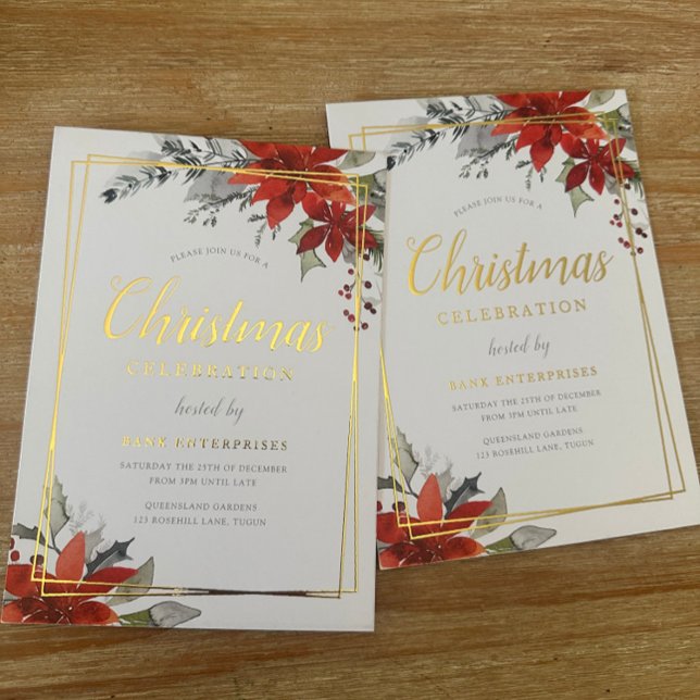 Invitación Con Relieve Metalizado Navidades geométricos modernos Fiesta Gold (Subido por el creador)