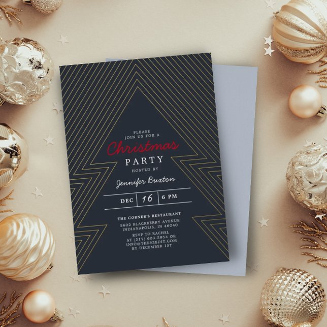 Invitación Con Relieve Metalizado Navidades modernos fiesta de vacaciones azules de  (Subido por el creador)