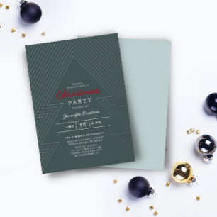 Invitación Con Relieve Metalizado Navidades modernos Relieve metalizado plateado de 
