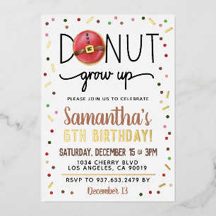 Invitación Con Relieve Metalizado Navidades No Creen Cumpleaños