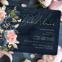 Navy Blush Gold Butterfly Bridal Shower