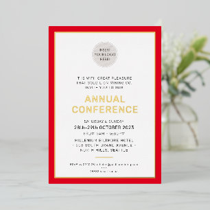 Invitación Con Relieve Metalizado NEGOCIOS CORPORATIVOS evento moderno simple rojo d