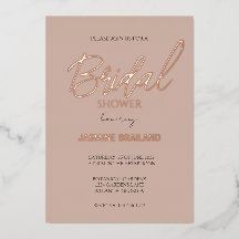 Neutral Moderno Simple Bridal Shower Gold