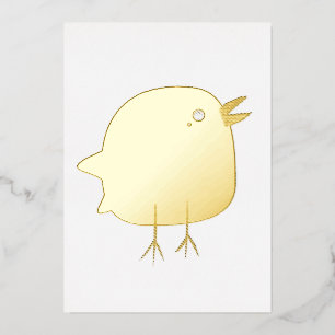 Invitación Con Relieve Metalizado Niños adorables pájaros