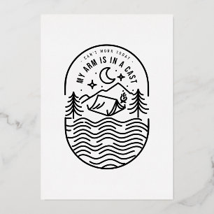 Invitación Con Relieve Metalizado No puedo trabajar hoy mi brazo está en un mástil