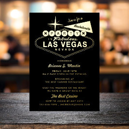 Invitación Con Relieve Metalizado Noche de chicas en Las Vegas despedida de soltera