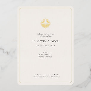 Invitación Con Relieve Metalizado Noche de Concha de Oro Antes de la Repetición de l