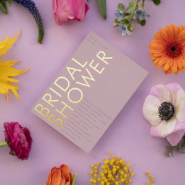 Invitación Con Relieve Metalizado Nombre personalizado moderno ducha marrón marrón m