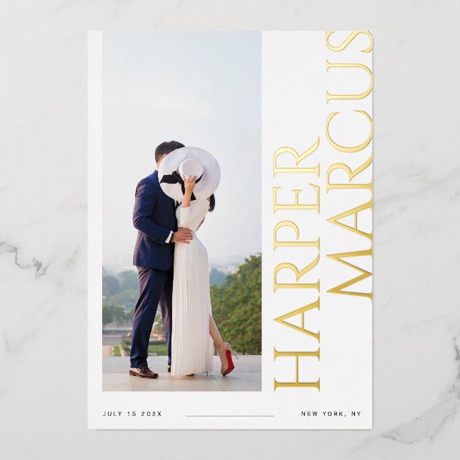 Invitación Con Relieve Metalizado Nombres de los lados del Relieve metalizado Foto m (Anverso)