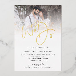 Invitación Con Relieve Metalizado Nosotros hacemos superposición de foto código QR g