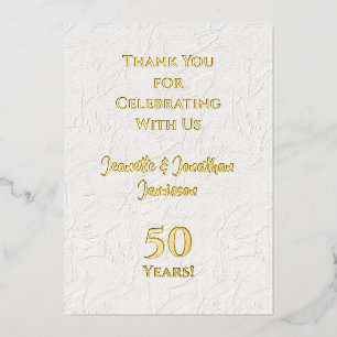 Invitación Con Relieve Metalizado Nota 50 Aniversario de Oro