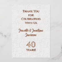 Nota de Agradecimiento para Bodas Aniversario Rosa