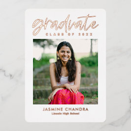 Invitación Con Relieve Metalizado Notablemente Frío Graduación de Hoja Editable Colo
