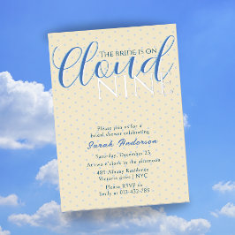 Invitación Con Relieve Metalizado Nube 9 moderna de boda Azul