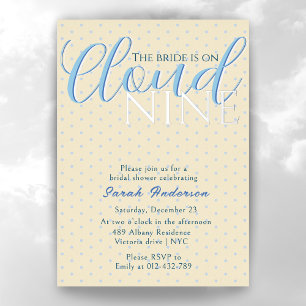 Invitación Con Relieve Metalizado Nube moderna 9 Bridal Shower Blue Pattern