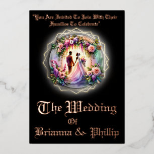 Invitación Con Relieve Metalizado Nuestra Amor Brilla Más Que La Boda De La Luna