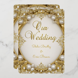 Invitación Con Relieve Metalizado Nuestro Boda