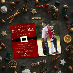 Invitación Con Relieve Metalizado Nueva casa de Ho Ho para las fiestas Navideñas Fot