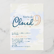 Nueve nubes modernas duchas de novias Rosa de oro