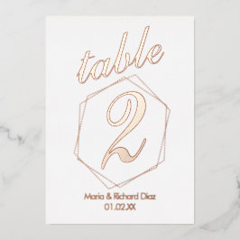 Invitación Con Relieve Metalizado Número de tabla de Relieve metalizado pulsado de b