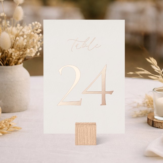 Invitación Con Relieve Metalizado Números de mesa de boda elegantes 20–29  (Subido por el creador)
