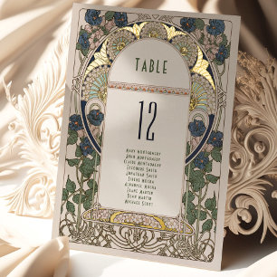 Invitación Con Relieve Metalizado Números de tabla Boda de oro azul de la Marina de