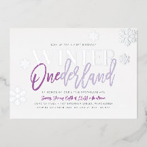 ONEderland de Invierno Cumpleaños 1 Morado Platead