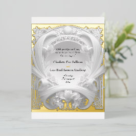 Invitación Con Relieve Metalizado Opulent Gold Motif Atelier, Boda