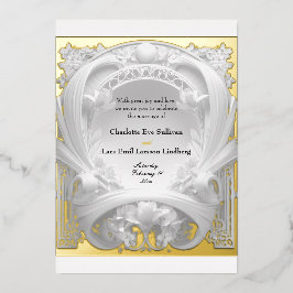 Invitación Con Relieve Metalizado Opulent Gold Motif Atelier, Boda