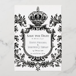 Invitación Con Relieve Metalizado Ornate Laurel y Filigree, Boda,