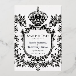 Invitación Con Relieve Metalizado Ornate Laurel y Filigree, Boda,