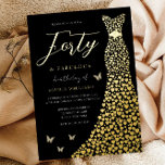 Invitación Con Relieve Metalizado Oro amor Corazón vestido negro 40 Fiesta de cumple<br><div class="desc">Invitación a Relieve metalizado de Fiesta de cumpleaños 40 color negro de oro Love Heart Vestido negro Ver otras invitaciones en nuestra tienda de nicho y nido</div>