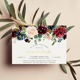 Invitación Con Relieve Metalizado Oro de ducha de novia radiante