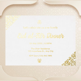Invitación Con Relieve Metalizado Oro Floral Eid al-Fitr